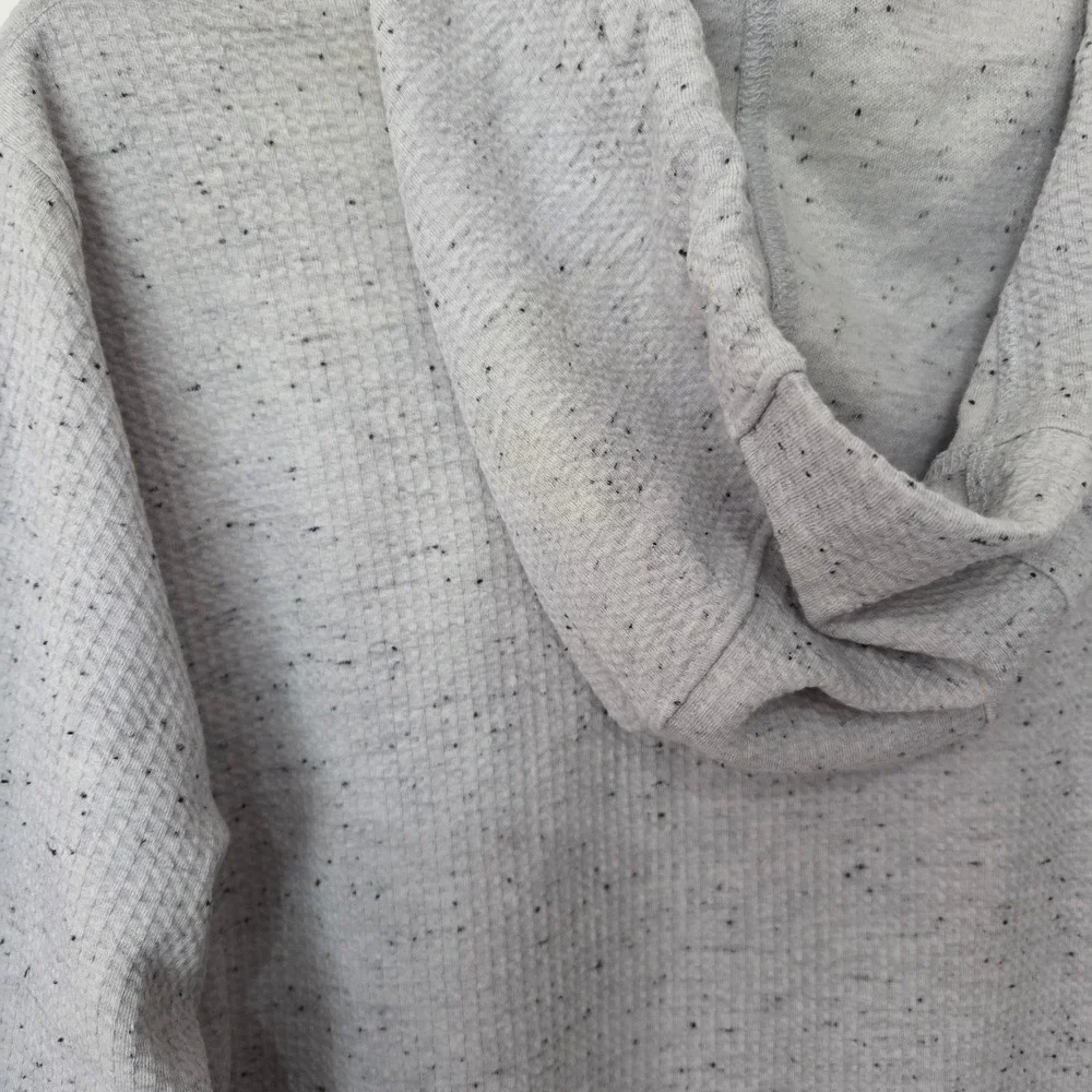 Travis Mathew Cloud Waffle Knit Hoodie Light Grey Speckled Pullover Mens Large